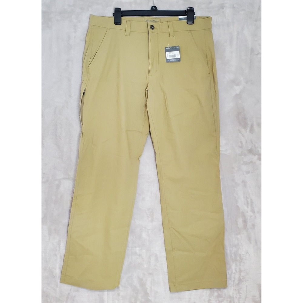 Eddie Bauer Pants Mr Horizon Guide Chino Saddle Mens 35x32 Travex Tan NWT